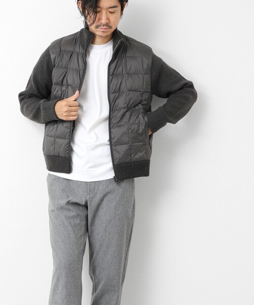 TAION（タイオン）の「【TAION/タイオン】別注HI NECK DOWN JKT WITH SLEEVE KNIT 25AW（ブルゾン・メンズ・ブラック/カーキ/チャコールグレー/ネイビー・L/M/XXL/XL）」の9枚目の写真
