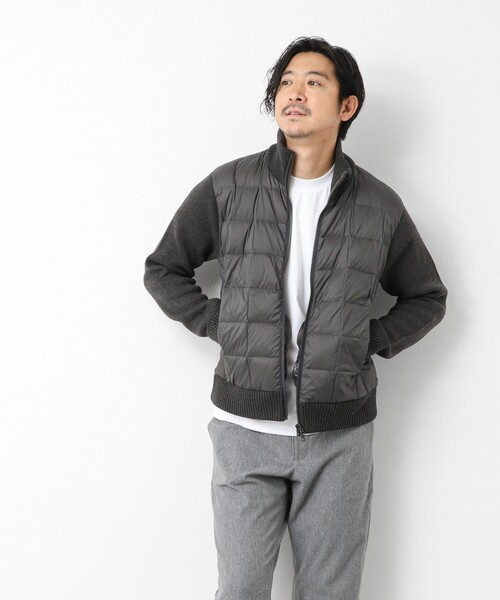 TAION（タイオン）の「【TAION/タイオン】別注HI NECK DOWN JKT WITH SLEEVE KNIT 25AW（ブルゾン・メンズ・ブラック/カーキ/チャコールグレー/ネイビー・L/M/XXL/XL）」の11枚目の写真