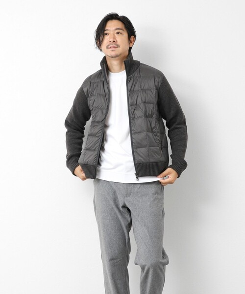 TAION（タイオン）の「【TAION/タイオン】別注HI NECK DOWN JKT WITH SLEEVE KNIT 25AW（ブルゾン・メンズ・ブラック/カーキ/チャコールグレー/ネイビー・L/M/XXL/XL）」の12枚目の写真