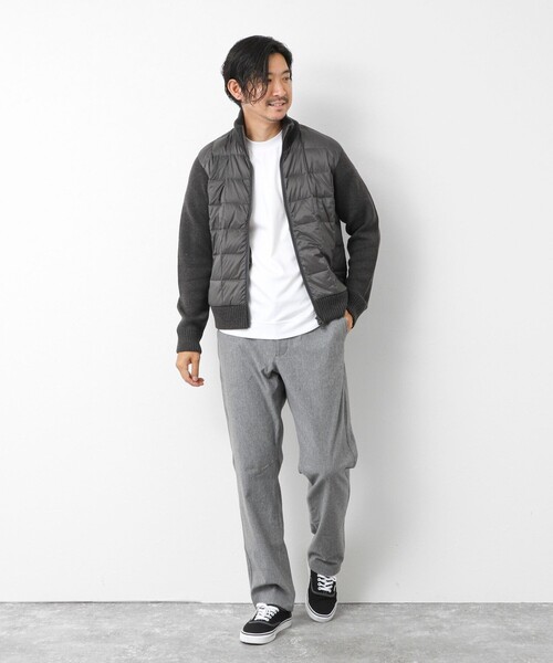 TAION（タイオン）の「【TAION/タイオン】別注HI NECK DOWN JKT WITH SLEEVE KNIT 25AW（ブルゾン・メンズ・ブラック/カーキ/チャコールグレー/ネイビー・L/M/XXL/XL）」の14枚目の写真