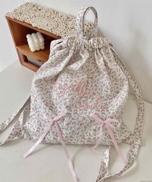 VIBGYOR | Liaa/小花柄 リボン ナップサック リュック A18680(バックパック/リュック)