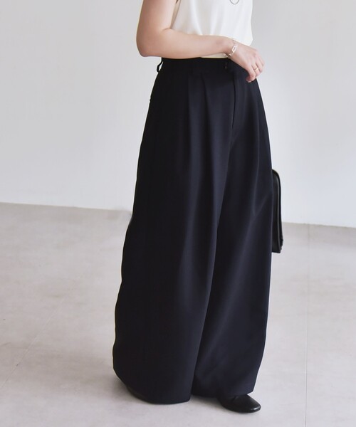 MUCENT ピストルバック レザー ダブルクロス ワイド コットンパンツ M ピストルバックレザーダブルクロスワイドコットンパンツ - MUCENT | 60