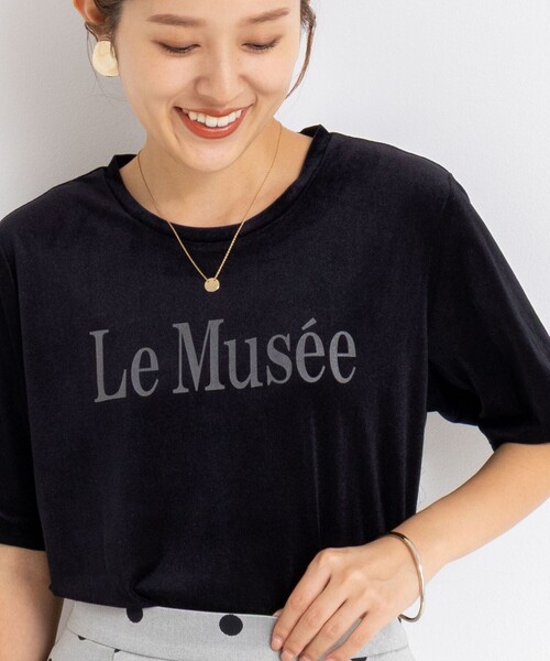 NOLLEY’S（ノーリーズ）の「シアートリコットベロアプリントTシャツ（Tシャツ/カットソー・レディース・キナリ/カーキ/ブラック・38）」の8枚目の写真