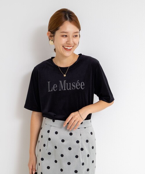 NOLLEY’S（ノーリーズ）の「シアートリコットベロアプリントTシャツ（Tシャツ/カットソー・レディース・キナリ/カーキ/ブラック・38）」の10枚目の写真