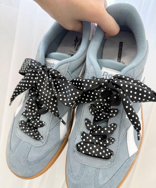 WEGO（ウィゴー）の「WEGO/ドット柄サテンシューレース（シューズ小物/雑貨・レディース・ブラック/ホワイト・FREE）」の5枚目の写真