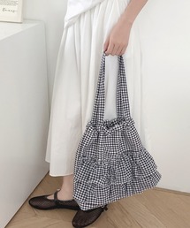 【ZOZO限定】ギンガムチェックフリルトートバッグ