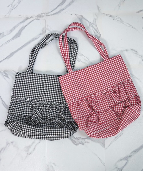 frunco(フランコ)の「【ZOZO限定】ギンガムチェックフリルトートバッグ(トートバッグ・レディース・ブラック/ピンク/レッド/ブルー・FREE)」の22枚目の写真