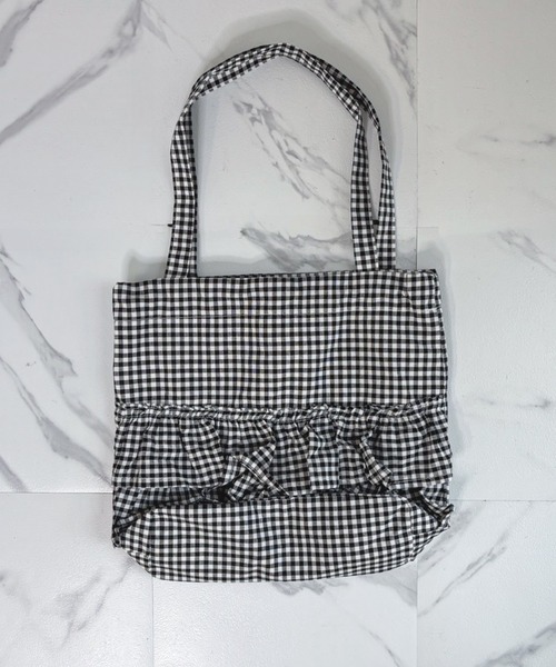 frunco(フランコ)の「【ZOZO限定】ギンガムチェックフリルトートバッグ(トートバッグ・レディース・ブラック/ピンク/レッド/ブルー・FREE)」の13枚目の写真