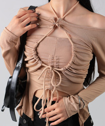 VIVID LADY(ビビッドレディー)のアシンメトリーカット ドロースト トップス2点セット(アンサンブル)