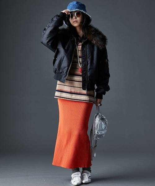 GEVS.(ジェイヴィス)の「綿100%マルチボーダーロングスリーブTシャツ<大きいサイズ有>GEVS.(Tシャツ/カットソー・レディース・ブラック系/ベージュ系・5L/4L/3L/LL/L/M)」の5枚目の写真