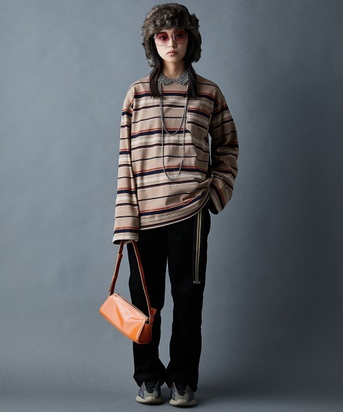 GEVS.(ジェイヴィス)の「綿100%マルチボーダーロングスリーブTシャツ<大きいサイズ有>GEVS.(Tシャツ/カットソー・レディース・ブラック系/ベージュ系・5L/4L/3L/LL/L/M)」の18枚目の写真