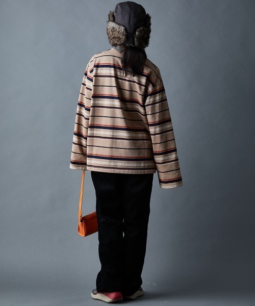 GEVS.(ジェイヴィス)の「綿100%マルチボーダーロングスリーブTシャツ<大きいサイズ有>GEVS.(Tシャツ/カットソー・レディース・ブラック系/ベージュ系・5L/4L/3L/LL/L/M)」の21枚目の写真