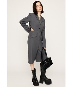 セール】タックスリーブテーラードオールインワン（つなぎ