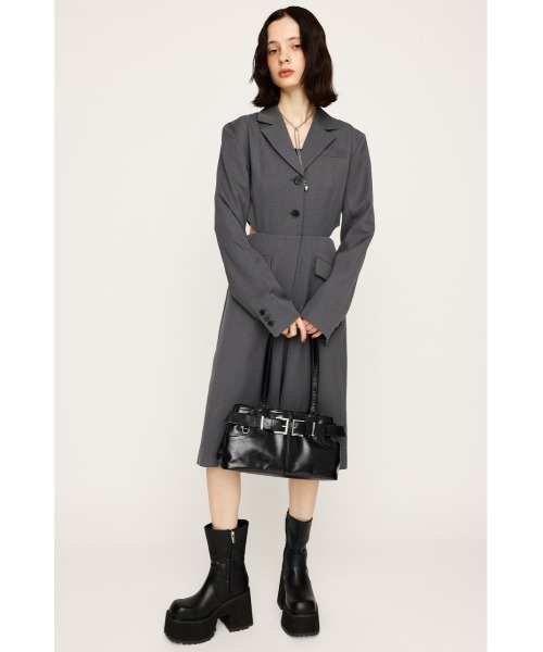 SLY(スライ)の「CUT OUT TAILORED JUMP SUIT カットアウト テイラード ジャンプスーツ 秋服(つなぎ/オールインワン・レディース・ブラック/杢グレー・FREE)」の5枚目の写真