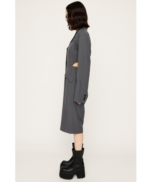 SLY(スライ)の「CUT OUT TAILORED JUMP SUIT カットアウト テイラード ジャンプスーツ 秋服(つなぎ/オールインワン・レディース・ブラック/杢グレー・FREE)」の7枚目の写真