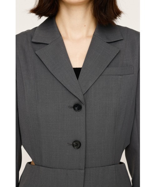 SLY(スライ)の「CUT OUT TAILORED JUMP SUIT カットアウト テイラード ジャンプスーツ 秋服(つなぎ/オールインワン・レディース・ブラック/杢グレー・FREE)」の9枚目の写真