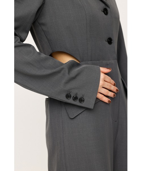 SLY(スライ)の「CUT OUT TAILORED JUMP SUIT カットアウト テイラード ジャンプスーツ 秋服(つなぎ/オールインワン・レディース・ブラック/杢グレー・FREE)」の12枚目の写真