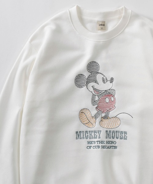 Disney（ディズニー）の「【71】【Disney/ディズニー】ミッキーマウス/ベイマックス アップリケ & 刺繍デザイン 裏起毛 スウェット（スウェット・レディース・ネイビー/ベージュ/ホワイト/ライトグレー/アッシュグレー/オフホワイト/ブルー/ダークグレー/ブラック/チャコールグレー・M/L/XL）」の2枚目の写真