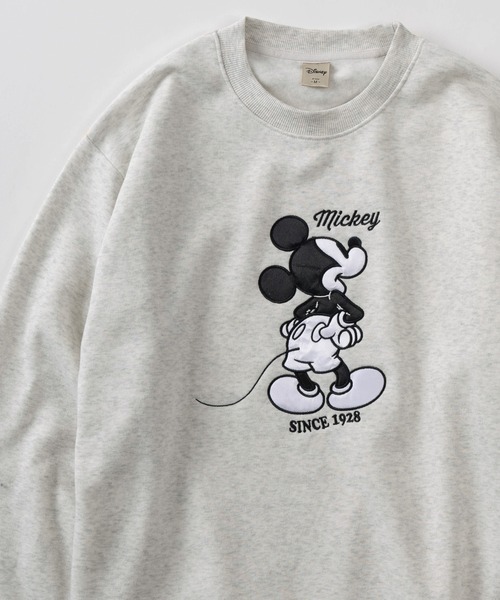 Disney（ディズニー）の「【71】【Disney/ディズニー】ミッキーマウス/ベイマックス アップリケ & 刺繍デザイン 裏起毛 スウェット（スウェット・レディース・ネイビー/ベージュ/ホワイト/ライトグレー/アッシュグレー/オフホワイト/ブルー/ダークグレー/ブラック/チャコールグレー・M/L/XL）」の5枚目の写真