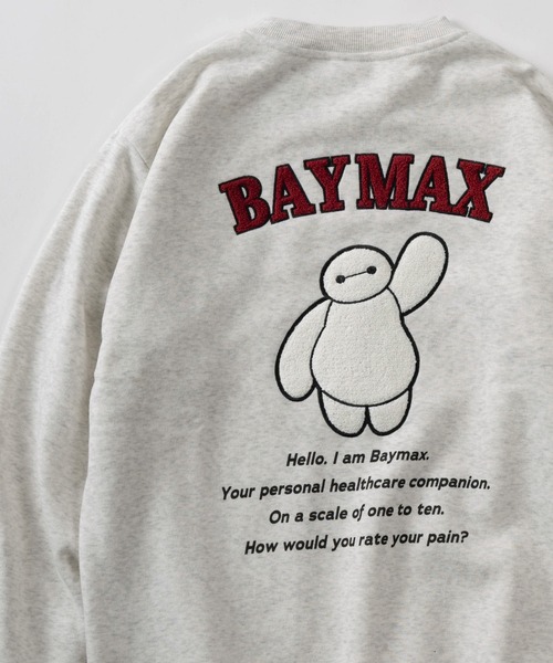 Disney（ディズニー）の「【71】【Disney/ディズニー】ミッキーマウス/ベイマックス アップリケ & 刺繍デザイン 裏起毛 スウェット（スウェット・レディース・ネイビー/ベージュ/ホワイト/ライトグレー/アッシュグレー/オフホワイト/ブルー/ダークグレー/ブラック/チャコールグレー・M/L/XL）」の6枚目の写真