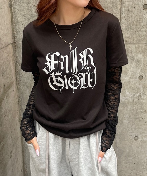 レースレイヤードTシャツ(トップス)｜LOVELESS(ラブレス)の