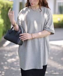 コットンワッフルロールアップ袖Tシャツ【大きいサイズ対応】
