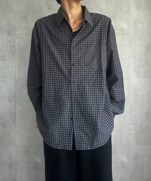 CREARE -LINO-(クレアーレリノ)の「〈ユニセックス商品〉ベーシック長袖チェックシャツ(シャツ/ブラウス・メンズ・キャメル/ブラック系その他・L/M)」の3枚目の写真