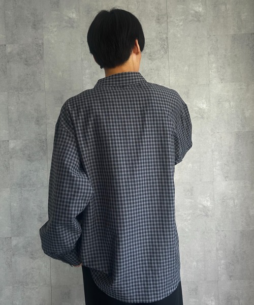 CREARE -LINO-(クレアーレリノ)の「〈ユニセックス商品〉ベーシック長袖チェックシャツ(シャツ/ブラウス・メンズ・キャメル/ブラック系その他・L/M)」の6枚目の写真
