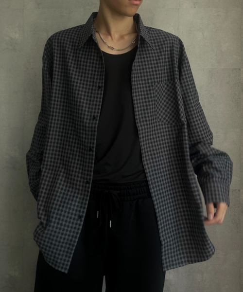 CREARE -LINO-(クレアーレリノ)の「〈ユニセックス商品〉ベーシック長袖チェックシャツ(シャツ/ブラウス・メンズ・キャメル/ブラック系その他・L/M)」の15枚目の写真