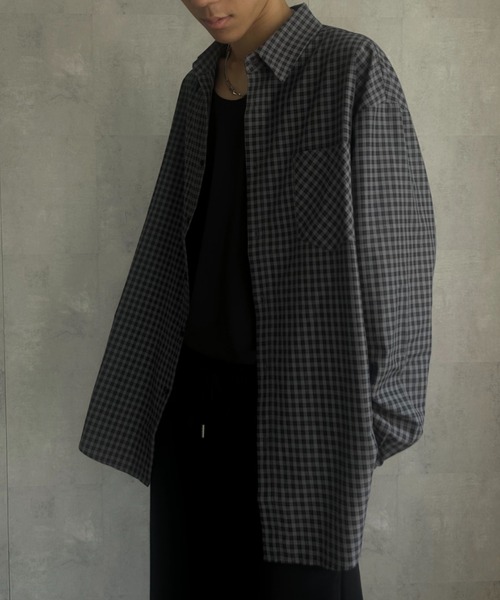 CREARE -LINO-(クレアーレリノ)の「〈ユニセックス商品〉ベーシック長袖チェックシャツ(シャツ/ブラウス・メンズ・キャメル/ブラック系その他・L/M)」の17枚目の写真