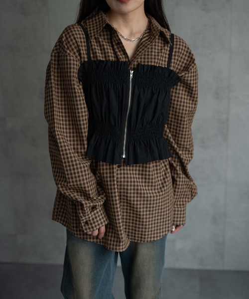 CREARE -LINO-(クレアーレリノ)の「〈ユニセックス商品〉ベーシック長袖チェックシャツ(シャツ/ブラウス・メンズ・キャメル/ブラック系その他・L/M)」の20枚目の写真