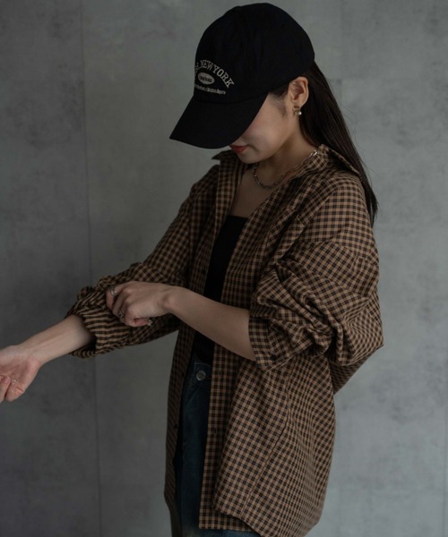 CREARE -LINO-(クレアーレリノ)の「〈ユニセックス商品〉ベーシック長袖チェックシャツ(シャツ/ブラウス・メンズ・キャメル/ブラック系その他・L/M)」の21枚目の写真