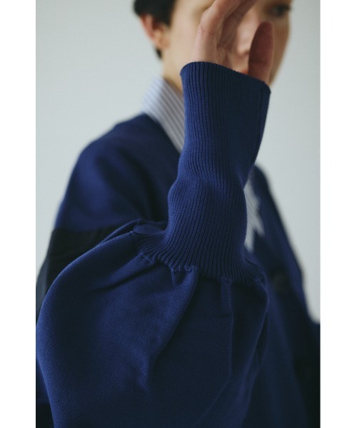 HeRIN.CYE（ヘリンドットサイ）の「Docking knit cardigan　　ドッキングニットカーディガン（カーディガン/ボレロ・レディース・ブラック/ブルー系その他3・FREE）」の12枚目の写真