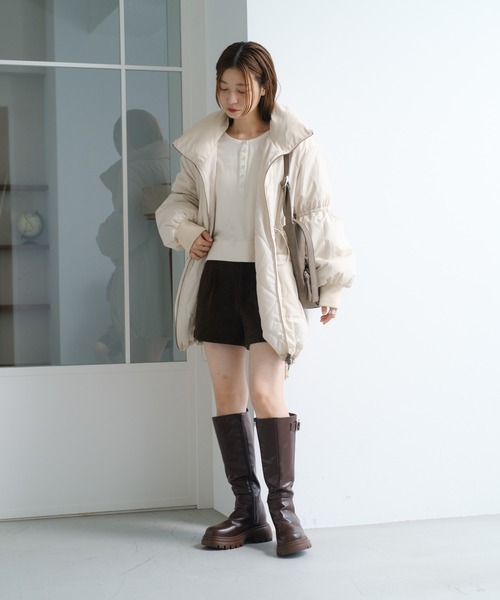 キャンディスリーブリバーシブルミドルコート（ダウンジャケット