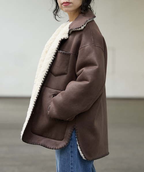 IENA LA BOUCLE リバーシブルファーリーボンディングブルゾン（その他