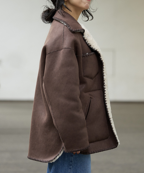 IENA LA BOUCLE リバーシブルファーリーボンディングブルゾン（その他