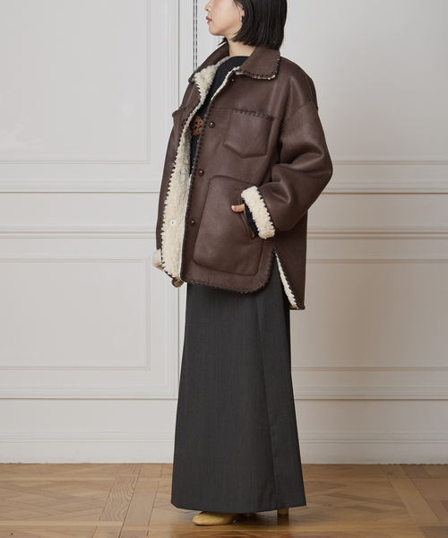 IENA LA BOUCLE（イエナラブークル）の「IENA LA BOUCLE リバーシブルファーリーボンディングブルゾン（その他アウター・レディース・アイボリー・FREE）」の3枚目の写真