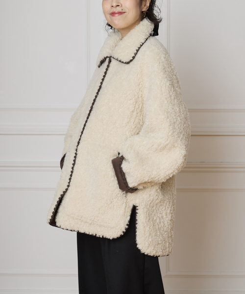 IENA LA BOUCLE（イエナラブークル）の「IENA LA BOUCLE リバーシブルファーリーボンディングブルゾン（その他アウター・レディース・アイボリー・FREE）」の6枚目の写真