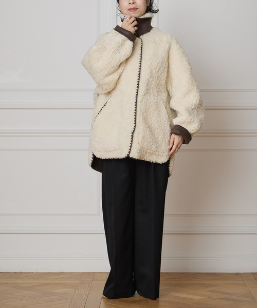 IENA LA BOUCLE（イエナラブークル）の「IENA LA BOUCLE リバーシブルファーリーボンディングブルゾン（その他アウター・レディース・アイボリー・FREE）」の9枚目の写真