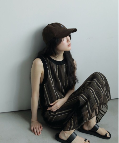 anuke(アンヌーク)の「Sheer Stripe Onepiece(ワンピース・レディース・ブラウン/ベージュ・36inch/38inch)」の9枚目の写真
