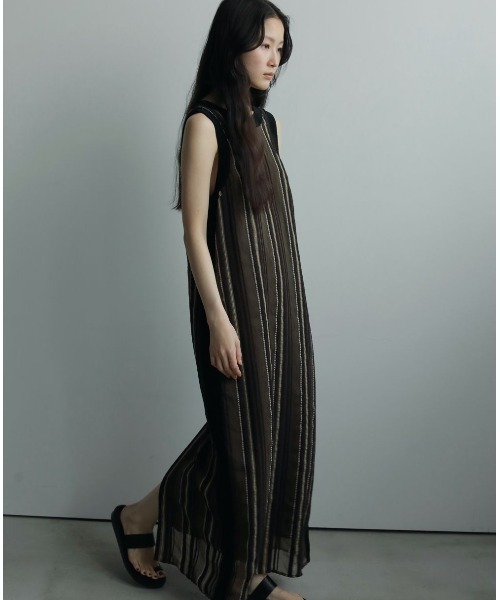 anuke（アンヌーク）の「Sheer Stripe Onepiece（ワンピース）」 - WEAR