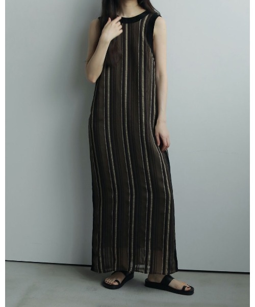 anuke（アンヌーク）の「Sheer Stripe Onepiece（ワンピース）」 - WEAR