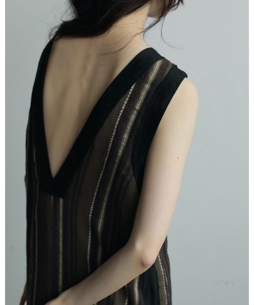 anuke（アンヌーク）の「Sheer Stripe Onepiece（ワンピース）」 - WEAR