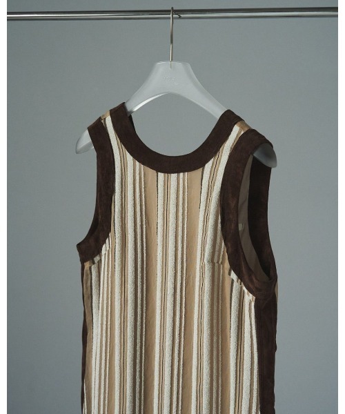 anuke(アンヌーク)の「Sheer Stripe Onepiece(ワンピース・レディース・ブラウン/ベージュ・36inch/38inch)」の16枚目の写真
