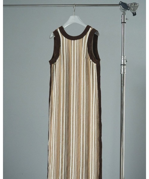 anuke(アンヌーク)の「Sheer Stripe Onepiece(ワンピース・レディース・ブラウン/ベージュ・36inch/38inch)」の19枚目の写真