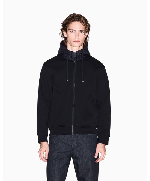 ARMANI EXCHANGE（アルマーニエクスチェンジ）の「【A|X アルマーニ エクスチェンジ】オールオーバーキルティングロゴフード ジップアップスウェットシャツ（スウェット・メンズ・ブラック・SMALL/MEDIUM/LARGE/X-LARGE/X-SMALL）」の7枚目の写真