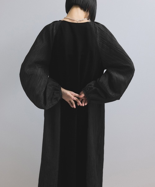 美品♡定価5.2万 ebure ダブルジョーゼットフロントギャザーワンピース 美品♡定価5.2万 ebure ダブルジョーゼットフロントギャザー