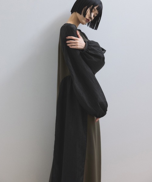 WEB限定】フロントZIPコンビギャザーワンピース（ワンピース）｜ADAM