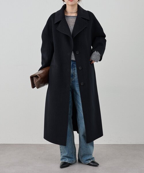 ビッグカラーリバーロングコート（その他アウター）｜SHENERY