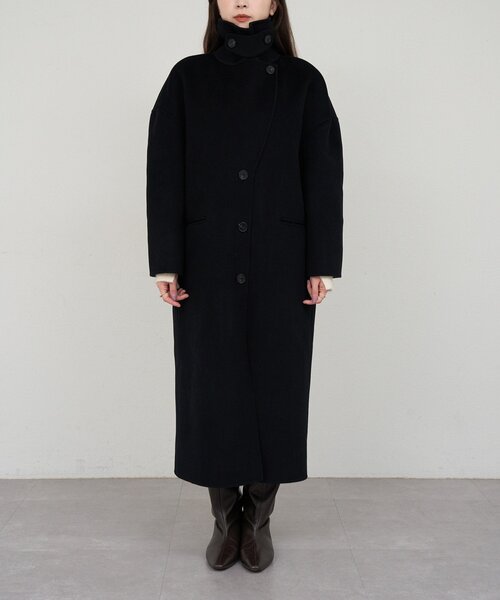 ビッグカラーリバーロングコート（その他アウター）｜SHENERY